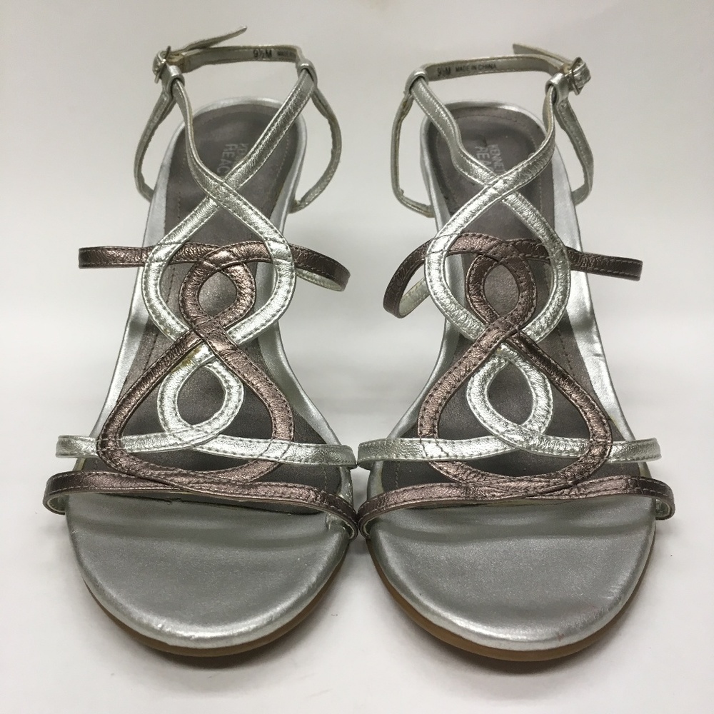 Kenneth Cole Reaction Silver Heel Sandals 9.5M(59)